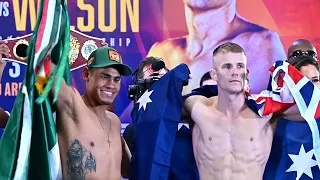 EMANUEL NAVARRETE VS LIAM WILSON FULL WEIGH IN AND FACE OFF