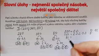 5. Slovní úlohy - nejmenší společný násobek, největší společný dělitel