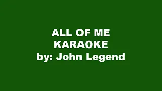 John Legend All Of Me Karaoke