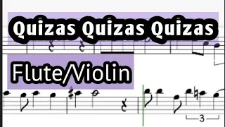 Quizas Quizas Quizas Flute or Violin Sheet Music Backing Track Play Along Partitura