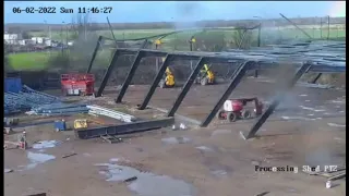 Building collapses, Steel Erecting  wrong #fail #fails #construction #shorts #death #deaths #machine