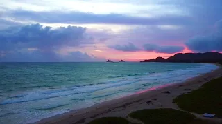 Ocean Waves Piano Music for Relaxation | Beach Sunrise + Sunset | White Noise for Sleep + Meditation