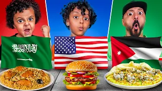 تحدي الاكل 🍖 من كل بلدان العالم 🌍 (( لايفوتكم المحزم المليان انصدم 🤯))