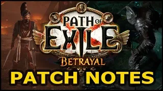 Path of Exile BETRAYAL: Patch Notes DEEP Discussion | Skills, Balance & Unique Item Changes