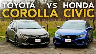 2019 Toyota Corolla vs Honda Civic Hatchback Comparison