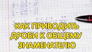 Приведение дробей к общему знаменателю. Общий знаменатель дробей