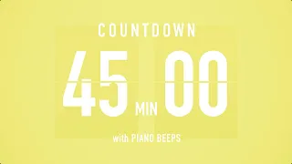 45 Minutes Countdown Timer Flip Clock / + Piano Beeps 🎹