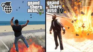 GTA 5 vs GTA 4 - Reactions on Hand Grenade Explosion