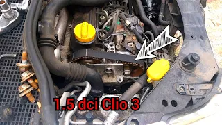 Sostituzione della cinghia di distribuzione a casa. Renault Clio 1.5 dci k9k