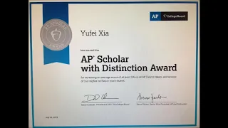 AP Scholar with Distinction Award (7/2019)