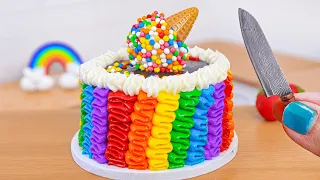 Rainbow Chocolate Cake 🌈 1000+ Fancy Miniature Rainbow Chocolate Cake Decorating Recipe Ideas