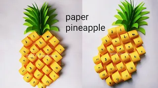 paper pineapple//diy origami paper craft// how to make paper pineapple// #shorts