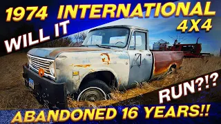 1974 International 4x4! Abandoned for 16 Years! Will it Run?!?