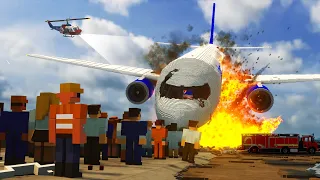 Realistic Plane Crash Landing Accidents 😱 Teardown