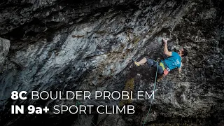 8C Boulder Problem in 9a+ Sport Climb | First Ascent of Kout Pikle 9a+ | Adam Ondra