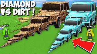 I Found ALL SIZE OF MERCEDES-BENZ G-CLASS in Minecraft ! DIAMOND VS DIRT G-WAGON !