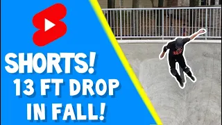 How To Drop In Vert: 13 ft DROP IN FALL! Skateboarding Progression #SHORTS