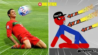 20 Min Real Football vs Stickman | Stickman Dismounting funny moments | Big Stick #2