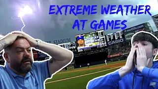 MLB Crazy Weather! British Father and Son React!