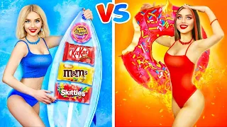 HOT vs COLD Challenge! | Best Prank War FIRE Girl vs ICY Girl and Insane Tricks by RATATA BOOM