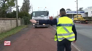 Nalliers : contrôle des poids-lourds sur le RD 949