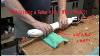 Fixing a Bowed Guitar Neck with DIY Heat Press treatment... Using an Old Sock and some Rice!