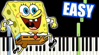 Spongebob Theme Song [EASY Piano Tutorial] (Synthesia) // TopAnimeMusic