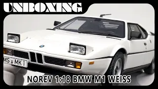 BMW M1 WEISS / 1:18 Norev / UNBOXING