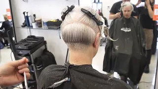 ANTI AGE HAIRCUT - SHORT UNDERCUT PIXIE BOB FOR GRAY HAIR