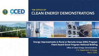 Energy Improvements in Rural or Remote Areas Fixed Award Grant Project Selections National Briefing