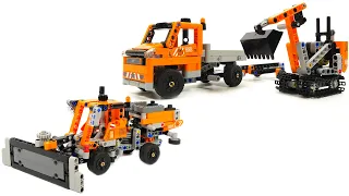 Lego Technic 42060 Roadwork Crew - truck and excavator & B model Mini Gritter with Plow