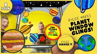 Kylee Makes DIY Planet Window and Mirror Clings - Positive Messages and Self Talk for Kids