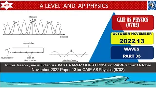 CIE A Level Physics (9702) - October November 2022 Paper 1- ON2022/13-Detailed Solution-Waves 03