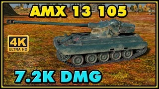 World of Tanks | AMX 13 105 - 6 Kills - 7,2K Damage - 1 VS 2 Gameplay