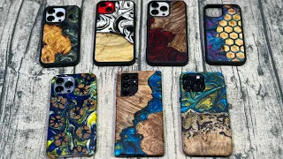 Carved Real Wood Cases for The iPhone and Galaxy Phones