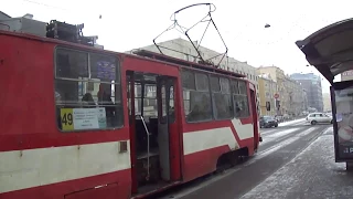 Трамвай Санкт-Петербурга 3-32: ЛВС-86К б.1097 по №49 (22.02.13)