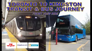 Toronto to Kingston Transit & Coach Bus Journey | Front View Ride