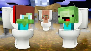 JJ and Mikey Became SKIBIDI TOILET ZOMBIE in Minecraft Challenge - Maizen JJ and Mikey