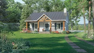 HPG-872 - The Red Oak - 1 Bed / 1.5 Bath Tiny House Plan by House Plan Gallery