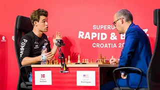 MISS WIN!! Magnus Carlsen vs Leinier Dominguez Perez || SuperUnited Rapid Croatia 2022 - R6