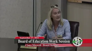 Board of Education Work Session - September 27, 2021