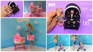 DIY Barbie Baby Hacks and Crafts | Miniature baby stroller, baby bag, and much more!