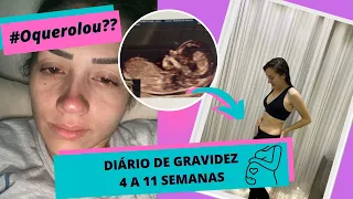 Diário de Gravidez - 4 a 11 Semanas - Sangramento, enjoos, perda de peso...