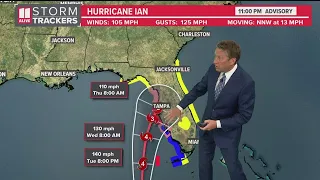 Monday 11 p.m. update | Hurricane Ian: Path and track of hurricane