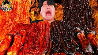 ASMR MUKBANG 해물찜 & 불닭볶음면 & 팽이 버섯 FIRE Noodle & Spicy Seafood & enoki mushroom EATING SOUND!