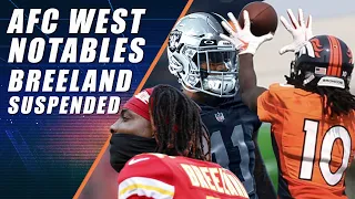 Bashaud Breeland Suspended & AFC West Camp Roundup