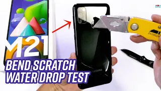 Samsung Galaxy M21 Durability Review - Bend Test|Drop Test|Waterproof Test|Unboxing|Scratch Test