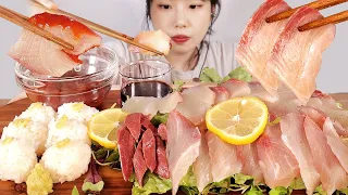 Yellow Tail Fish Raw Sashimi&Sushi ASMR MUKBANG