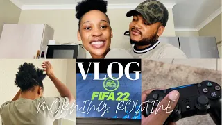 MORNING VLOG: Breakfast, Laundry, FIFA22. Young, Famous & African #Couple #southafrica