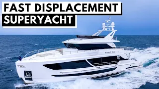 $10M HORIZON FD92 SUPERYACHT TOUR / Fast  Displacement Power Yacht Tour